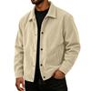 Men's Casual Loose Fit Fall Jacket with Lapel Collar Long Sleeve