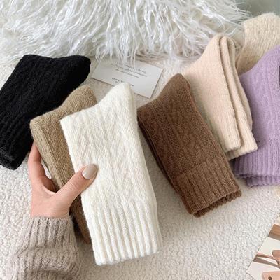 Terry Women's Thick Warm Twist Socks for Autumn/Winter - Melaude Sleep Floor Mid-Tube Versatile Socks