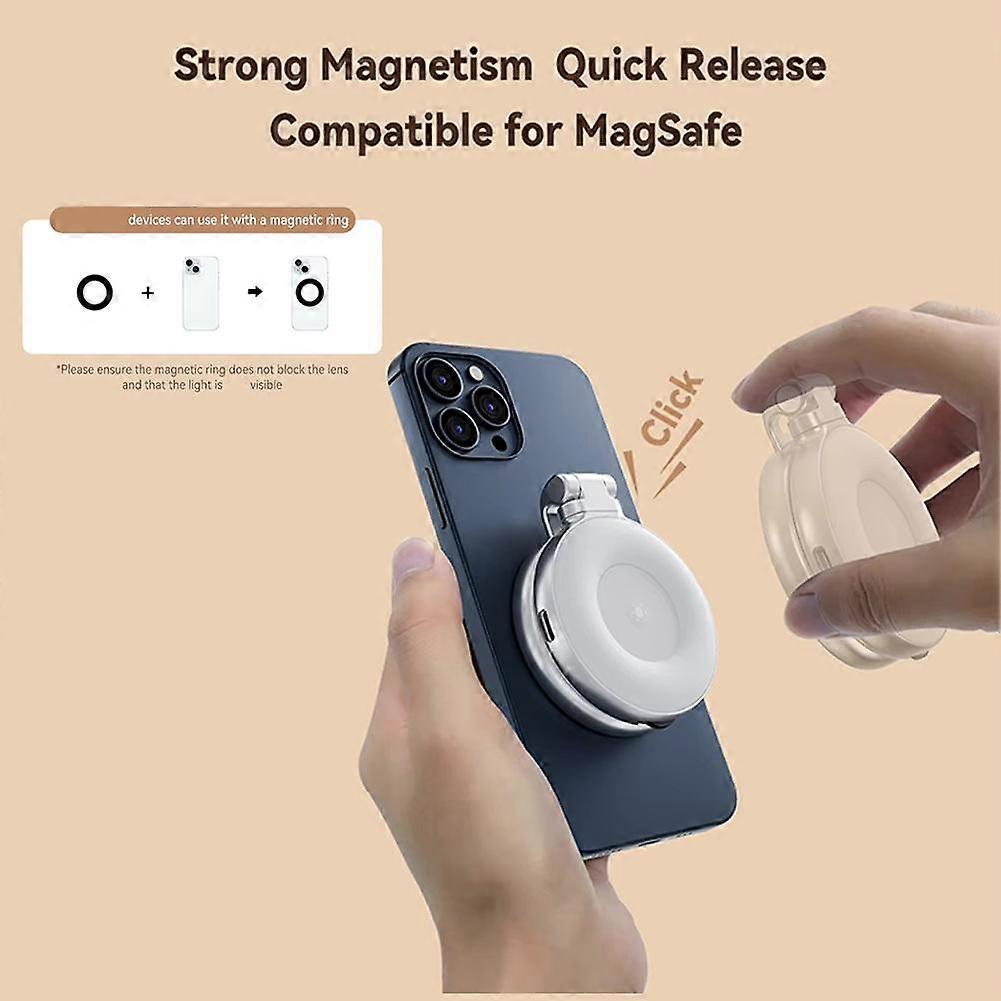 Foldable Magnetic Beauty Light for Phones – 3-Color Soft Glow, 360° Adjustab