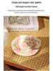 Ins Style Hand-Painted Retro Floral Irregular Coffee Cup and Saucer