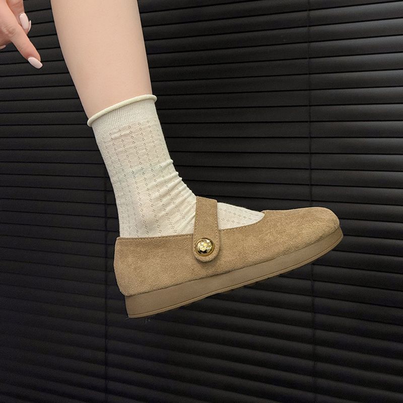 French Retro Shallow Mouth Single Shoes Women's New Gentle Matching Skirt Soft Sole Women's Shoes with Mary Jane Shoes