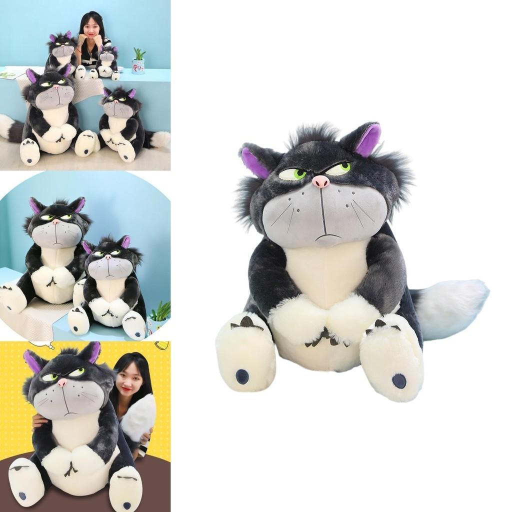 Cute Grey Short Plush Lucife Cat Doll Stuffed Animal Toy For Teenagers 30/45/60/80cm