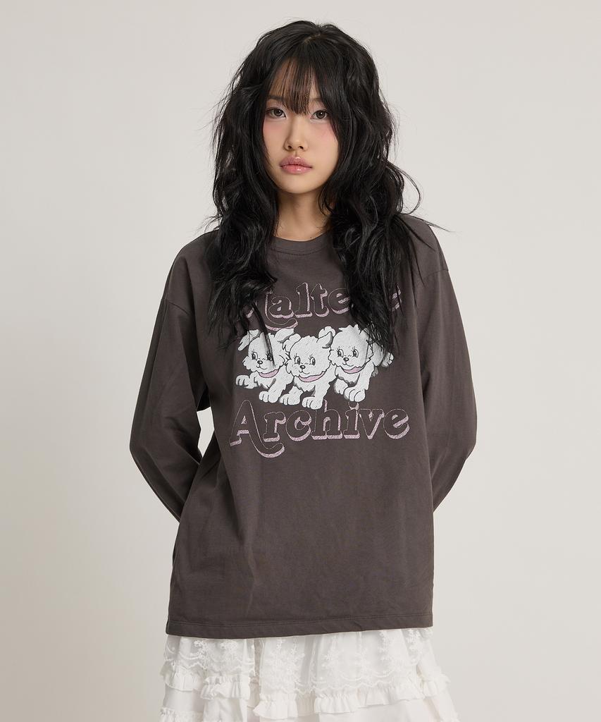 WAIKEI Maltese Archive Long Sleeve T-Shirt Ver.2 Charcoal