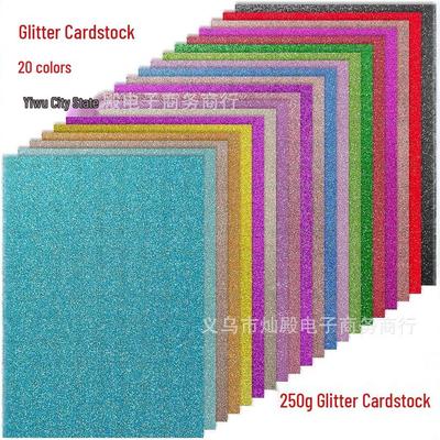 A4 Glitzerkarton, Gemischte Farben, Kein Abblättern, 250g, Nicht Haftend, für Bastelarbeiten