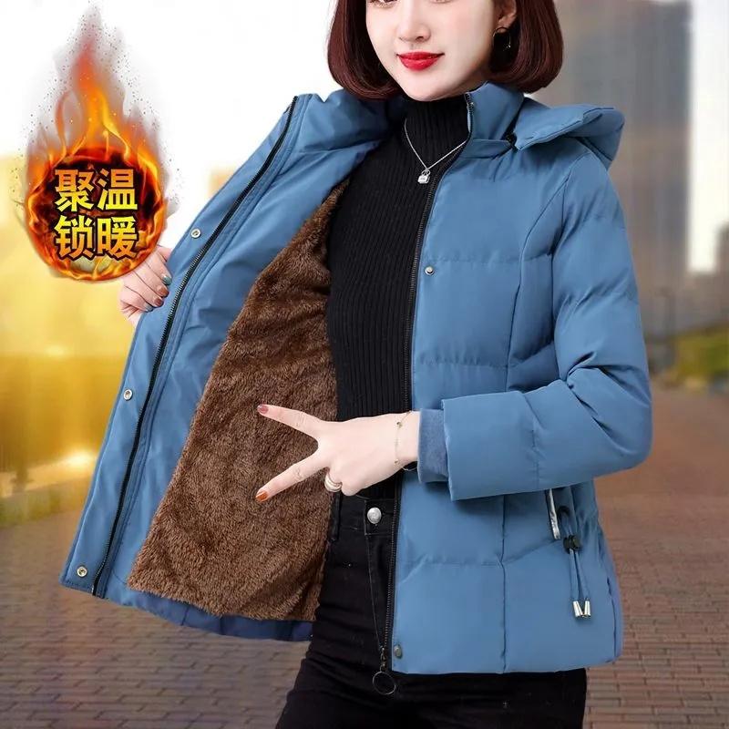 

Женская куртка с хлопковой подкладкой и плюшевой подкладкой, осенне-зимнее пальто, корейская мода, повседневное, теплое женское пальто S