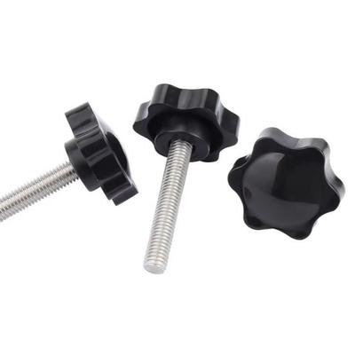 304 Stainless Steel Plum Blossom Handle Screw - Rubber Head, Hand-Tighten Six-Star Knob (M4, M6, M8, M10)