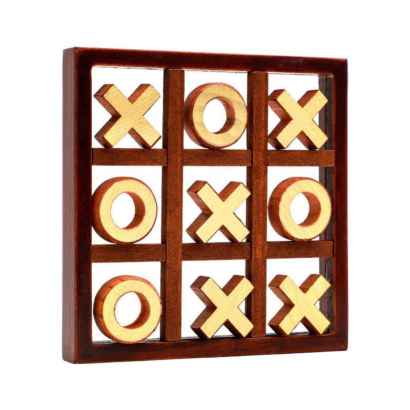 XO Tic Tac Toe Casual Puzzle Game - Wooden Tabletop Toy