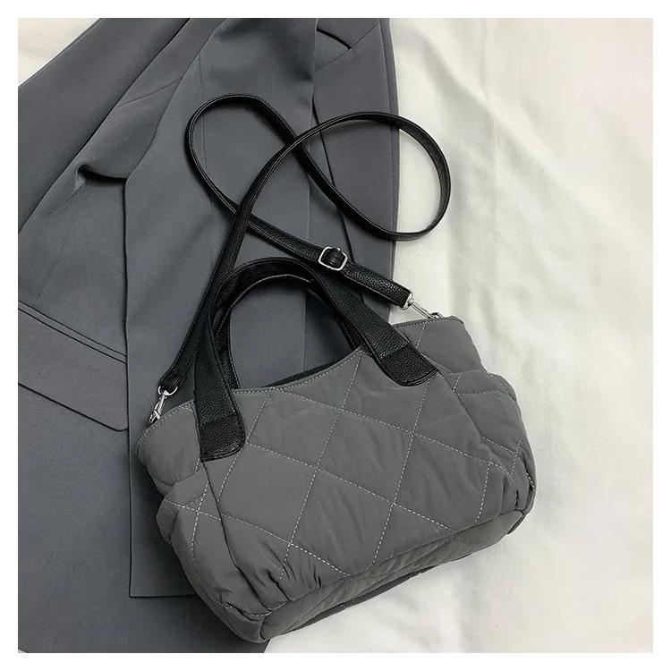 Baumwolle tragbare Damen einfache Nylon weiche rautenförmige Umhängetasche eine Schulter