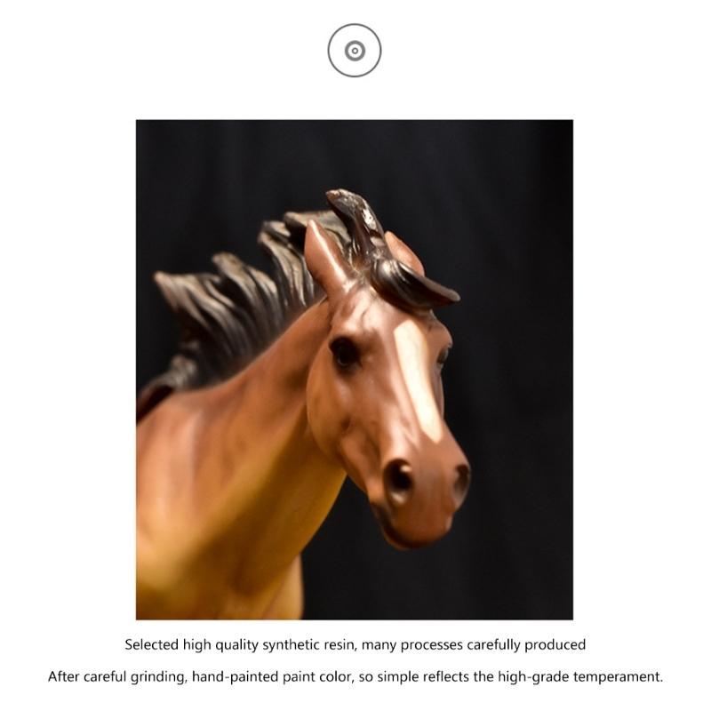 Resins Standing Horse Figurine Sculpture 12Inch Tall Tabletop Decoration for Living Room or Study Aesthetic Appeal