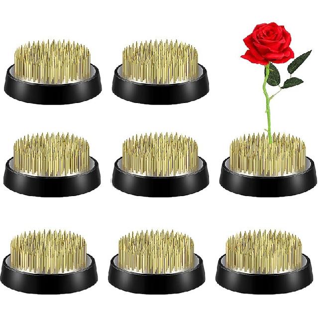 24 шт. Кензан для Икебаны, Японский Мини-Кензан, Цветочный Кензан, Диаметр 23 мм / 0,9 дюйма, Держатель-Игла для Цветочной Икебаны, для Цветов 8 Pieces with Silicone Pa