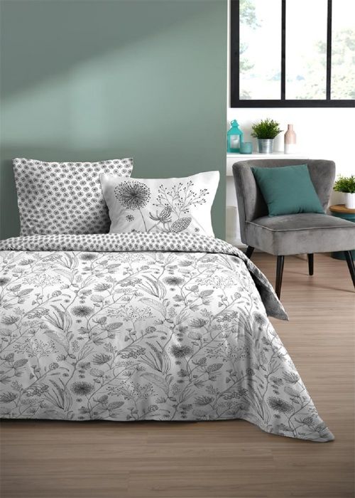 Housse de couette + taies 240x220cm Black Flowers