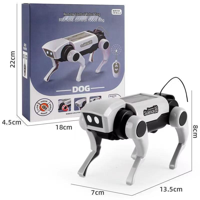 Solar-Powered Remote Control AI Robot Dog - DIY Educational Toy for Kids