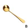 Stahl Runde Suppenlöffel Praktisch Feine Verarbeitung Verdicken Langer Griff Glatte Oberfläche Ideal Zum Kochen Und Servieren U1Q7