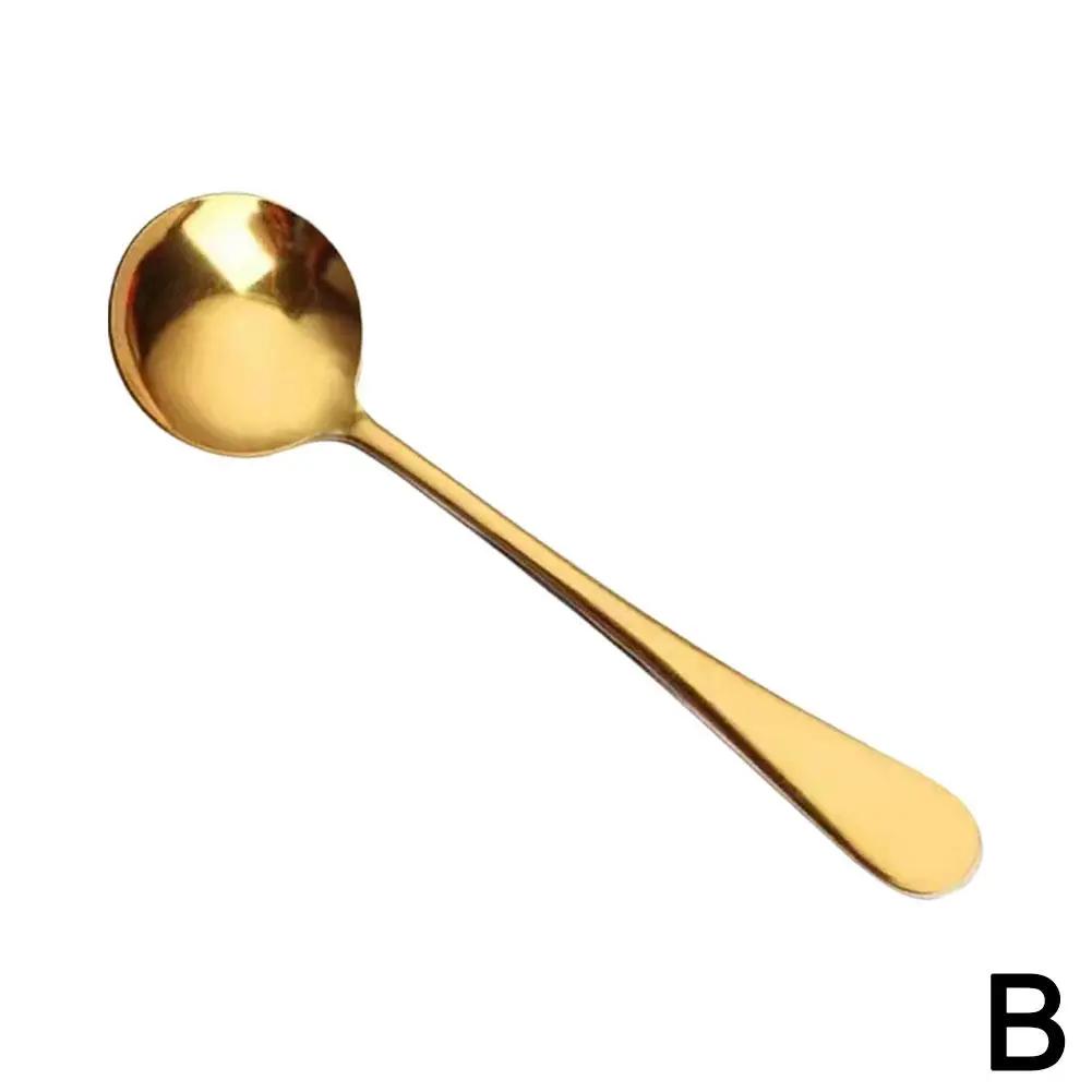 Stahl Runde Suppenlöffel Praktisch Feine Verarbeitung Verdicken Langer Griff Glatte Oberfläche Ideal Zum Kochen Und Servieren U1Q7