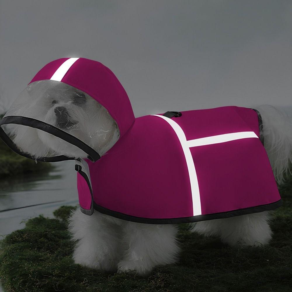 Hooded Dog Rain Poncho Adjustable Design Dog Rain Cloak Soft Waterproof Rain Jacket  Pet Outing