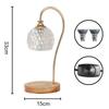 Modern Wax Melt Candle Warmer Lamp Crystal Lampshade Table Light EU Plug Wood Base