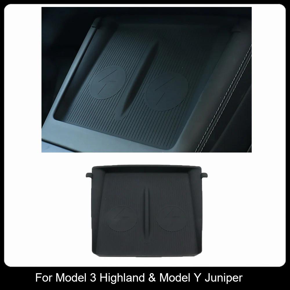 For Tesla Model Y Juniper Wireless Charging Silicone Mat Model 3 Highland Wireless Charging Food-grade Silicone Anti-slip Mat