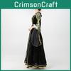 Elegant Black Retro Queen Cloak Costume For Halloween Adult Cosplay And Roleplay