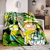 1pc Rick and Morty Flannel Throw Blanket Lightweight Soft Warm All Season Blanket for Sofa, Bed, Travel,L1028047