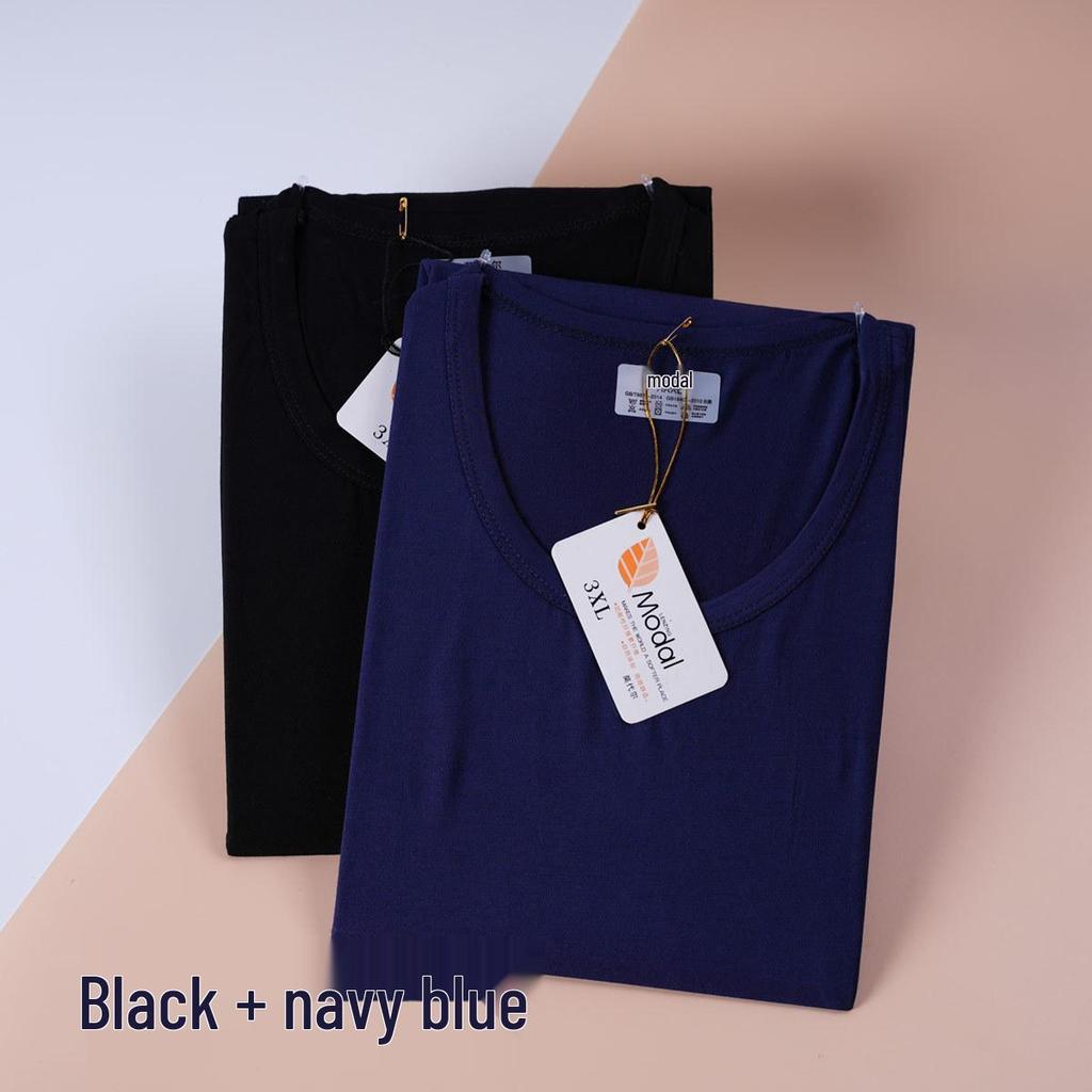 Men's Modal Cotton Long Sleeve Thermal Underwear Set - Lightweight Round Neck Base Layer for Autumn & Winter