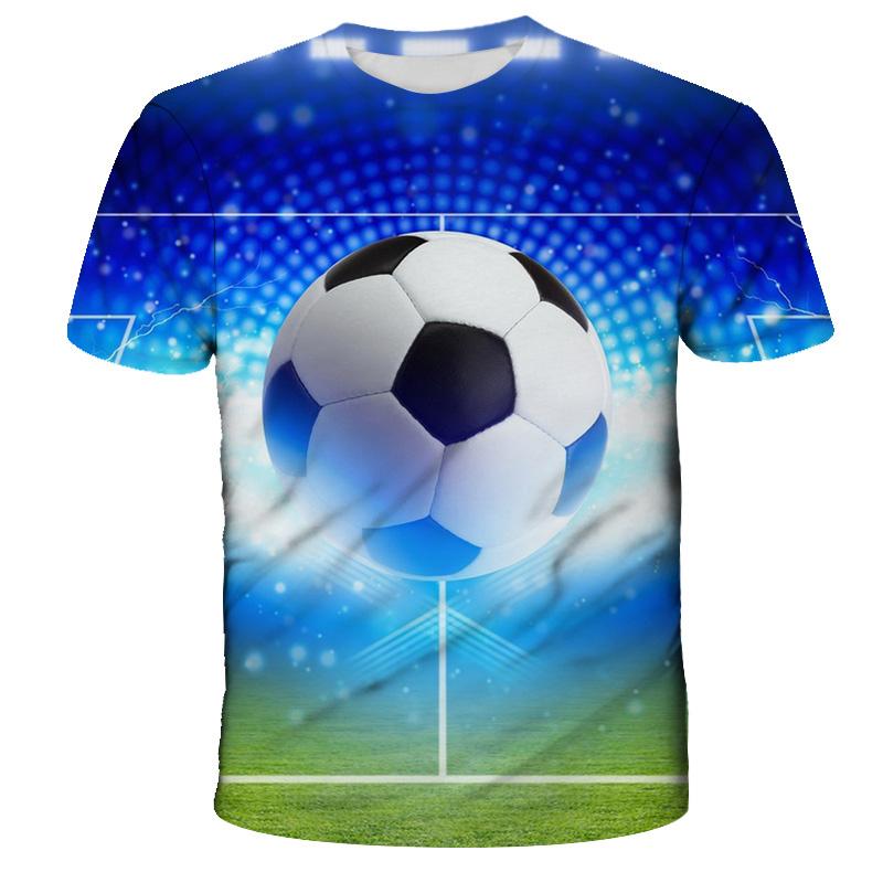 Summer Boys Girls Fashion 3D T-Shirt Men's Football Soccer Fire Funny Printed Tshirt Boys Girl Teen Kids Children Tops