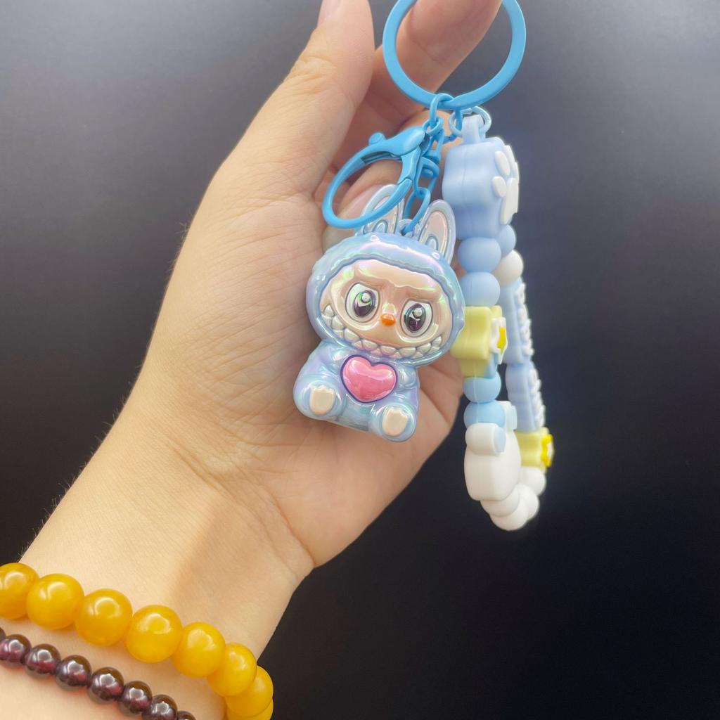 Cross Border Popular Sitting Posture Labubu Keychain Labubu Cross Dressing Cute Doll Small Gift