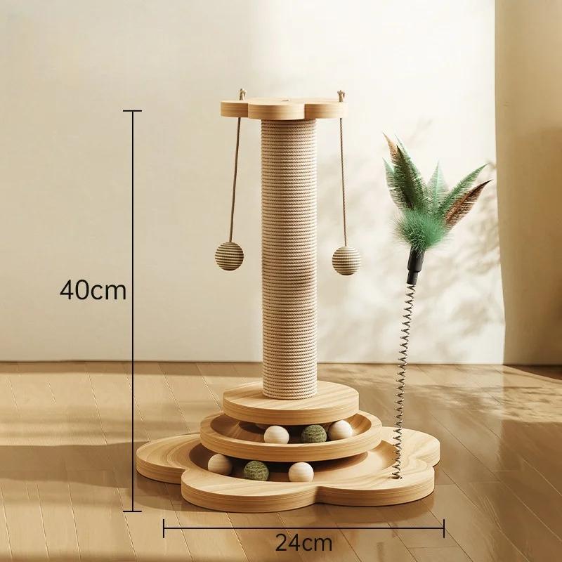 

Cat Grab Column Cat Climbing Frame Wood Cat Toy Cat Turntable Funny Cat Stick Balls Durable Sisal Scratching Board Cat Supplies