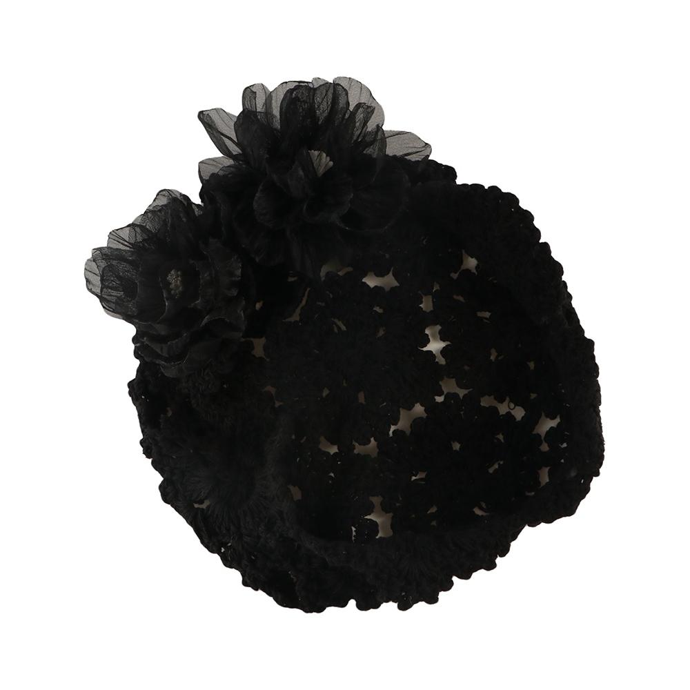 Hollow Out Crochet Hollow Flower Knitted Hat Elegant Knit Cap Retro Warm Beanies Hat Autumn