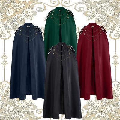 Retro Royal Hooded Men's & Women's Cape with Bead Curtain Chain