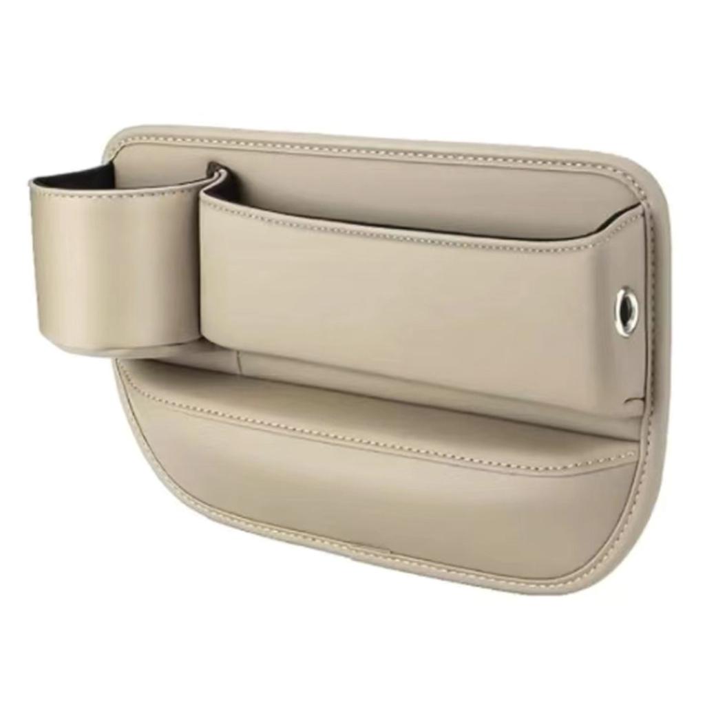 Interior Accessory Seat Filler with Cup Holder Leather Organizer Box Auto Bag Front Seat Storage Box