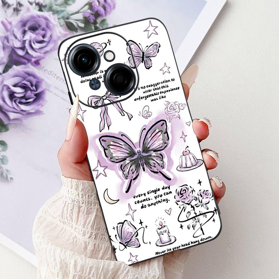 6.67'' For Tecno Spark Go 1 Case Pop 9 Cover Cute Cat Cartoon Fashion Butterfly Boy Girl Back Cover For Tecno Pop 9 Phone Case