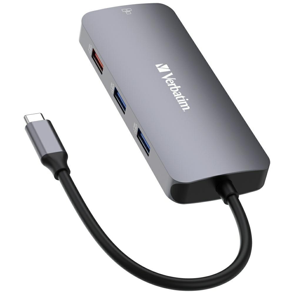 Verbatim Adapter Hub Usb-C - Hdmi/       3Xusb-A/Sd/Microsd/2Xusb-C/Eternet Aluminum/Aluminium 32152