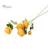 Artificial Plant 3 Branches 2 Big Heads 1 Small Bud Peony Faux Silk Flower Realistic Green Leaves Non-withered Table Centerpiece Wedding Decor