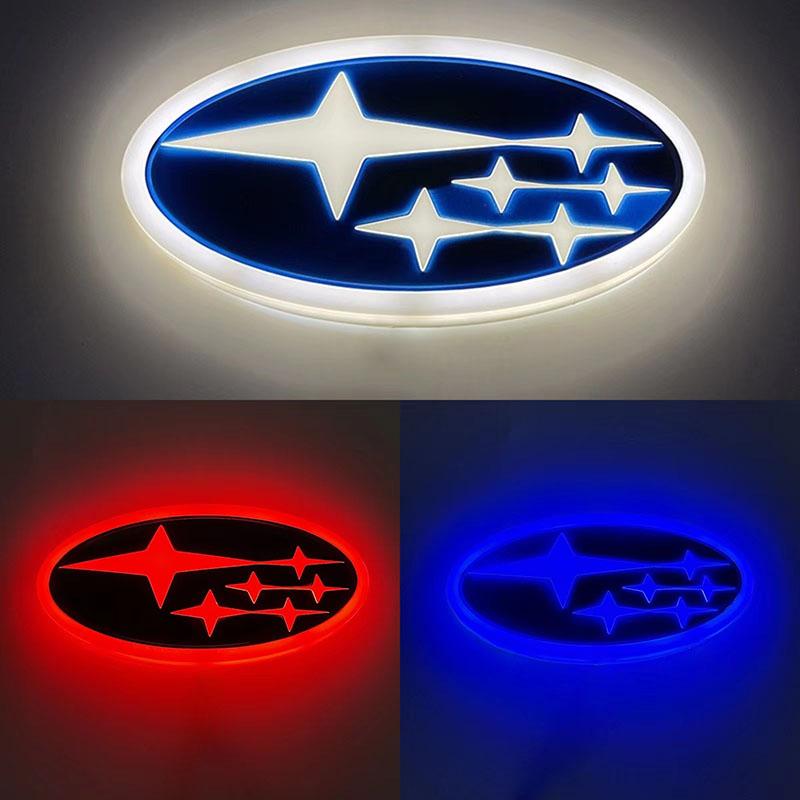 14X7.3cm 4D LED Car Rear Logo Emblem Light Tail Trunk Badge for Subaru Forester XV STI WRX BRZ Tribeca Outback Impreza Legacy WW2