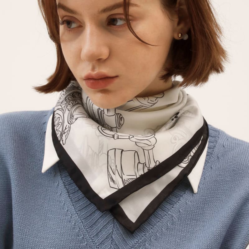 ONSZ Vintage Telephone Silk Scarf