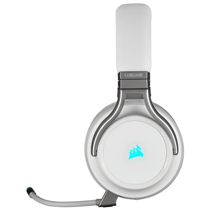 Casque Gamer CORSAIR VIRTUOSO RGB Sans fil Blanc - Son haute-fidélité et confort durable