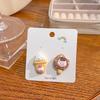 Summer Cartoon Cute Fruit Anthropomorphic Q Version Fun Girl Stud Earrings Peach Cow Flowers