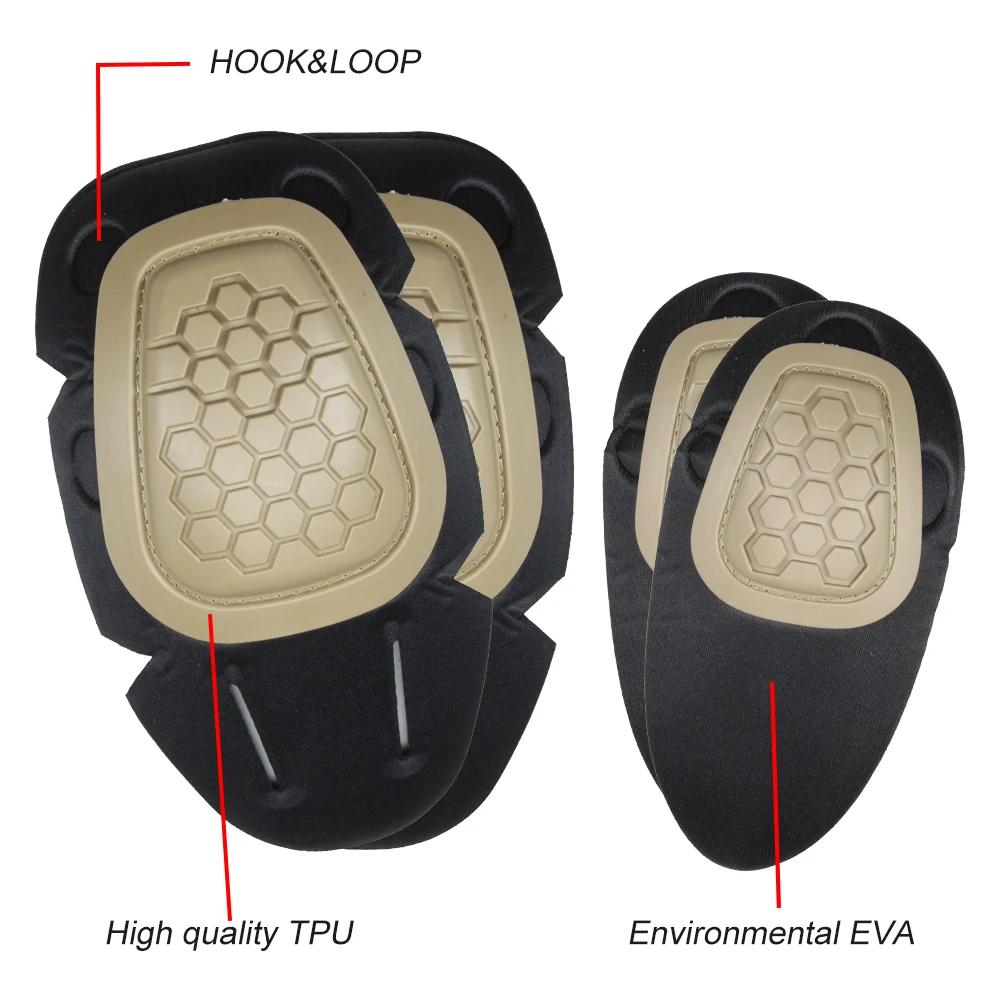 4Pcs/Set Military Tactical Knee Elbow Pad Set Airsoft Knee Elbow Protective Pads Combat Paintball Skate Sports Safety Guard Gear