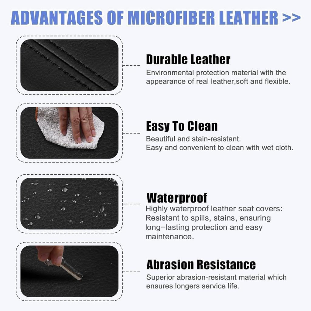 GXARTS Driver Or Passenger Side Bottom Lower Replacement Perforated Leather Seat Cover Black Fit for Chrysler Town & Country 2011 2012 2013 2014 2015