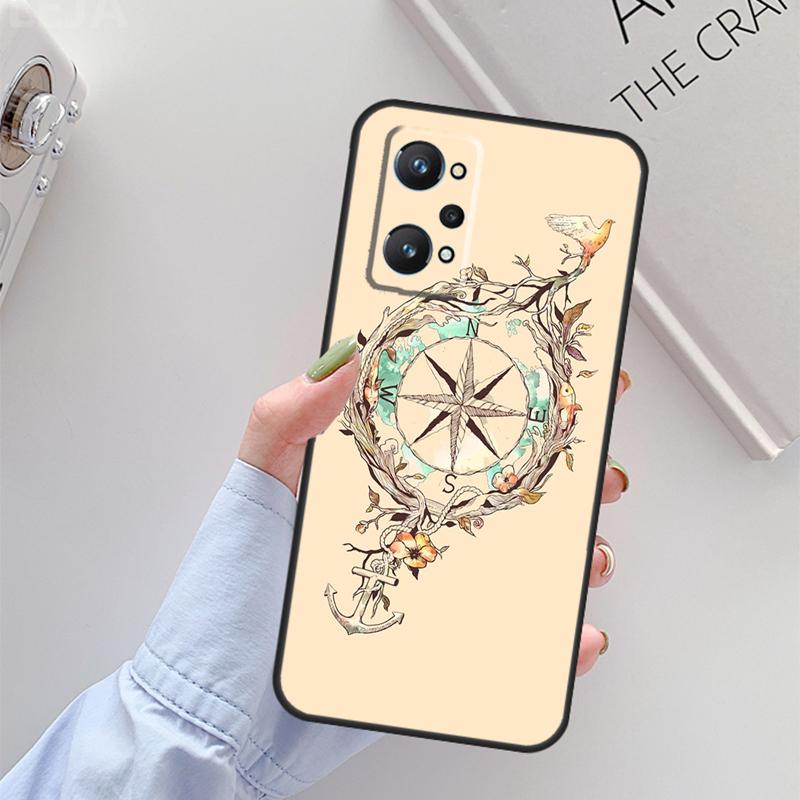 Stripes Anchor Boat Ship For Realme C67 C61 C75 C55 C53 C51 C21Y C25S GT 6 6T 5 GT7 Pro 10 11 12 13 14 Pro Plus Case