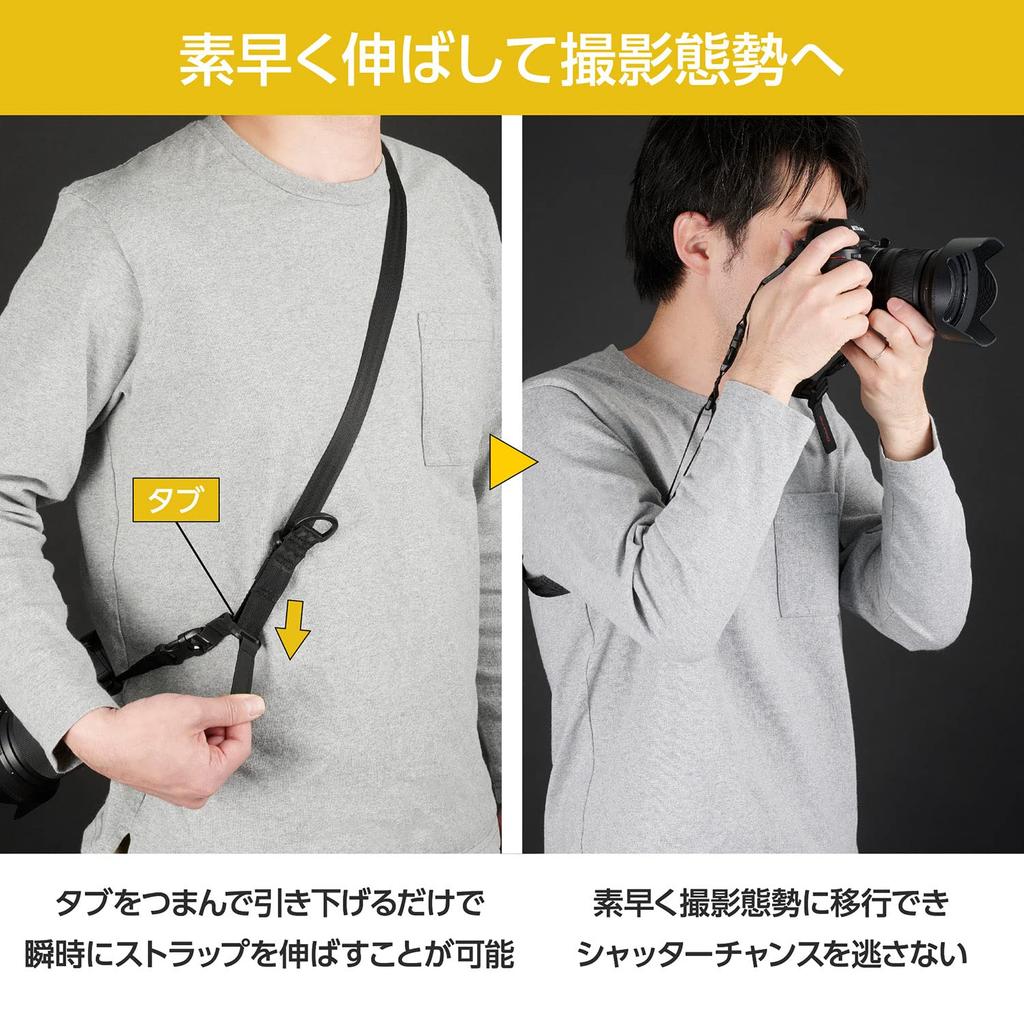 HAKUBA Attachment Strap Speed Sling 25 AZ 25mm Adjustable Black GW-PRO AMZKST-GWATSS25 Wide, Stretch, Rapid-Fire Strap,
