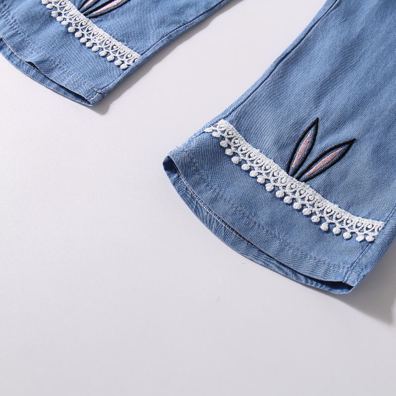 Girls' Mosquito Repellent Pants Summer Thin Style Children's Breathable Jeans Casual Pants Baby Girl Wide Leg Pants