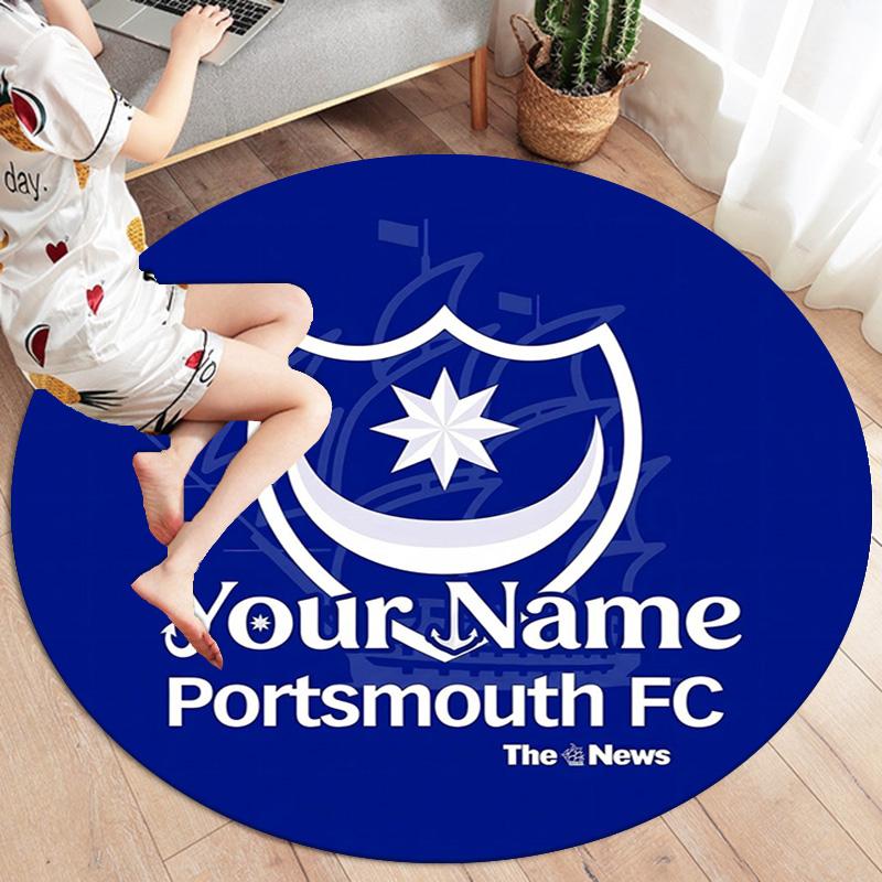 Nautical Crest Shield Custom Name Round Area Rug Carpet Rug For Living Room Bedroom Sofa Playroom Decor Nonslip Floor Mat