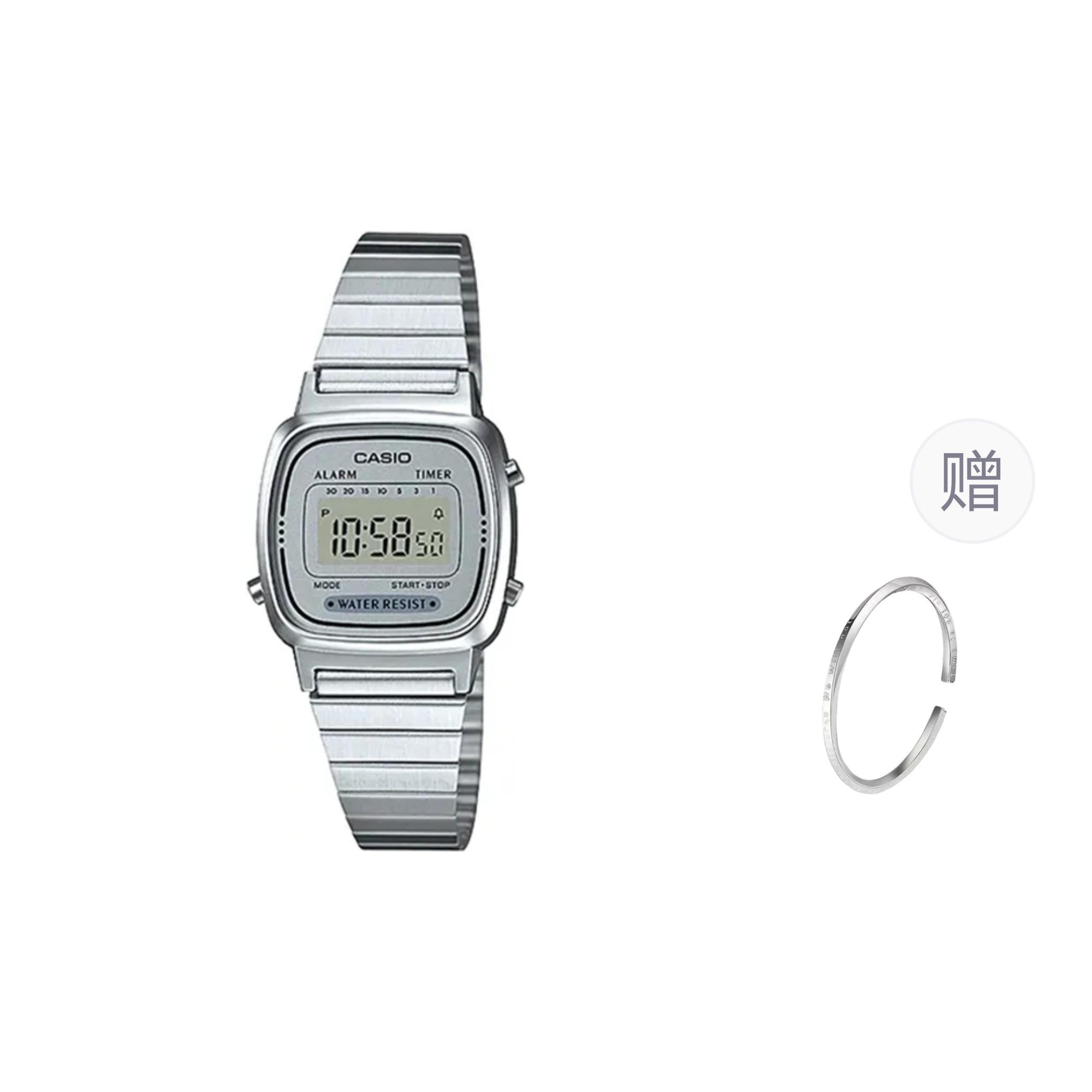 CASIO Women s YOUTH Gray Watch LA670WA-7D- Silver Strap