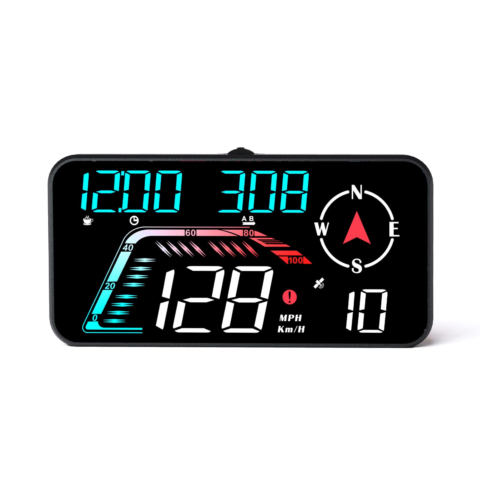 

wiiyii HUD GPS and Other Data with Fatigue Driving and Speeding Reminder Car Suitable for All No Compatibility Issues Head-Up Display, Speedometer,