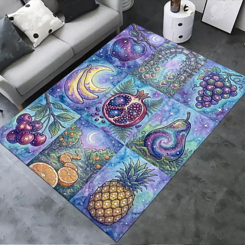 

2025 New Dreamy Watercolor Fruits Carpet Rug for Living Room Bedroom Home Sofa Decoration,Kids play Non-slip Floor Mat03 40x60cm( 15x23in )