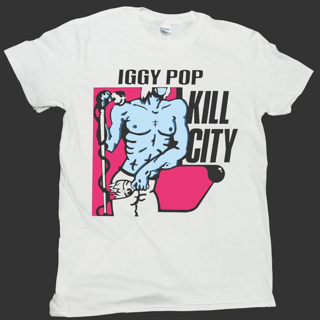Unisex-Shirt Baumwolle Oversize Große Größe Iggy Pop Punk Rock S-3XL