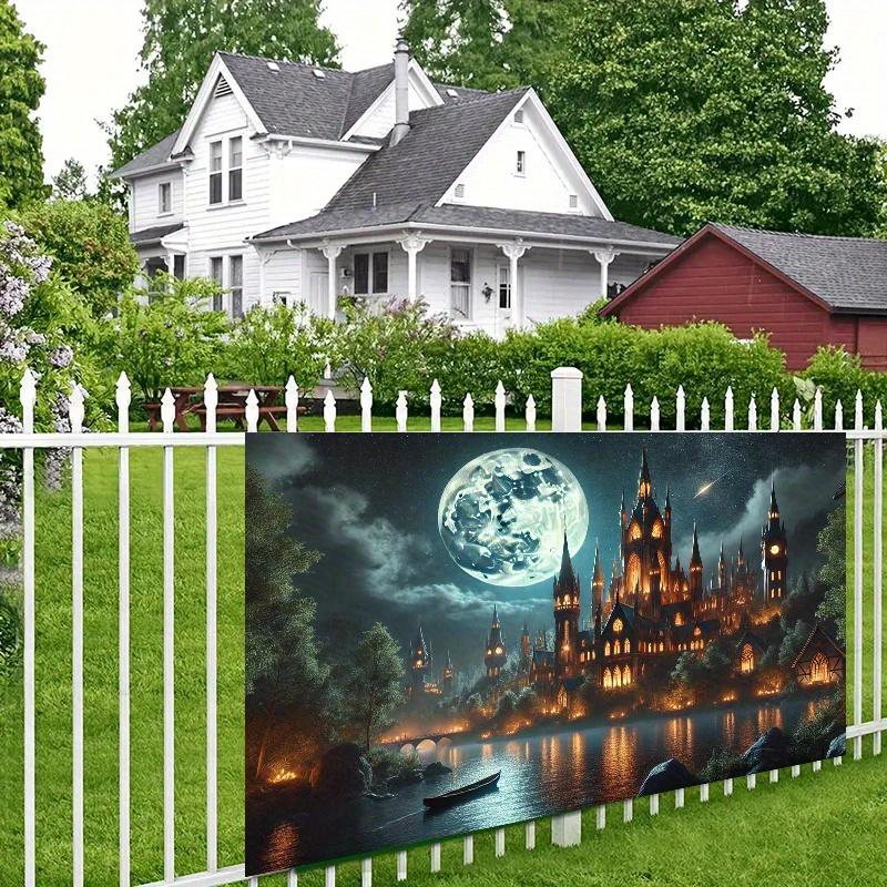 One background banner a dreamy castle bathed in moonlight amidst mysterious scenery with wallpaper decoration