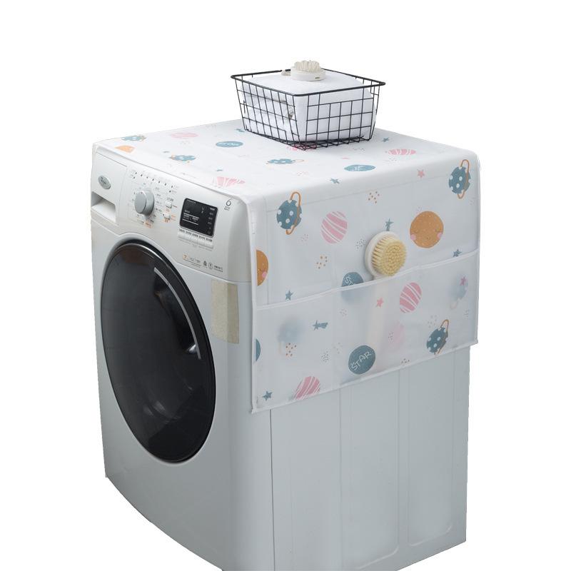 Refrigerator Dust Cover with Storage Bag Washable Printing Multi-purpose Household Washing Machine Cabinet Dust Protection Cover