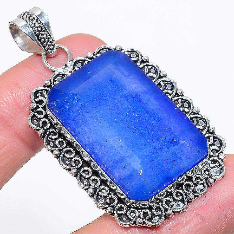 

Sapphire(Simulated) Gemstone Handmade Ethnic Jewelry Pendant 2.21 VR-1961